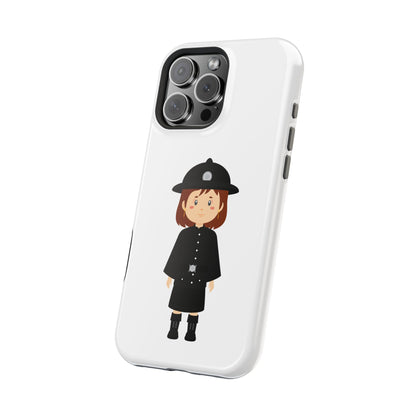 Cute Police Officer Magnetic Tough Case for iPhone, Gift for Police Lovers, Kid's Phone Case, Durable Protector, Fun Design