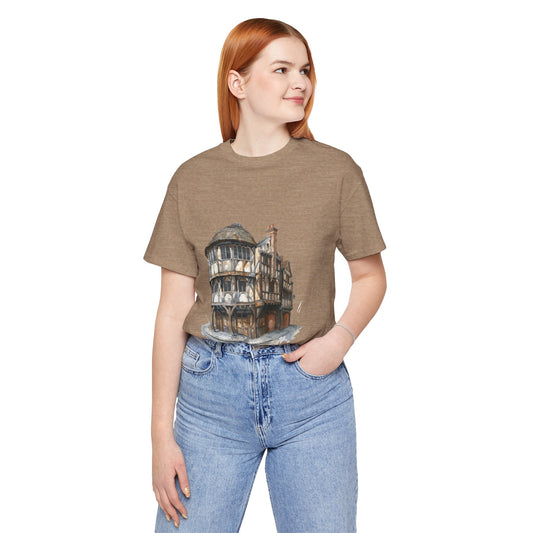 Unisex Jersey Short Sleeve Tee - Where Friends Gather - The Cozy British Pub