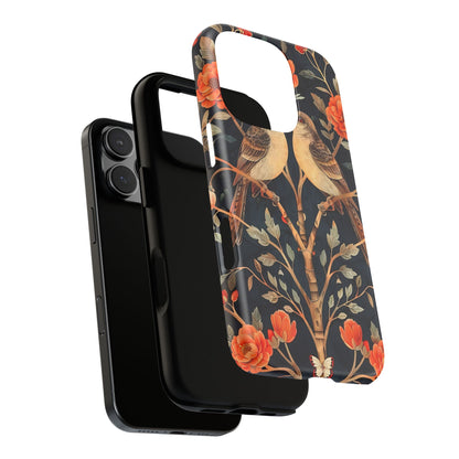 Floral Phone Case – Tough Cases with Bird Design, Unique Gift for Nature Lovers, Stylish Tech Accessory, Phone Cover, Artistic Case