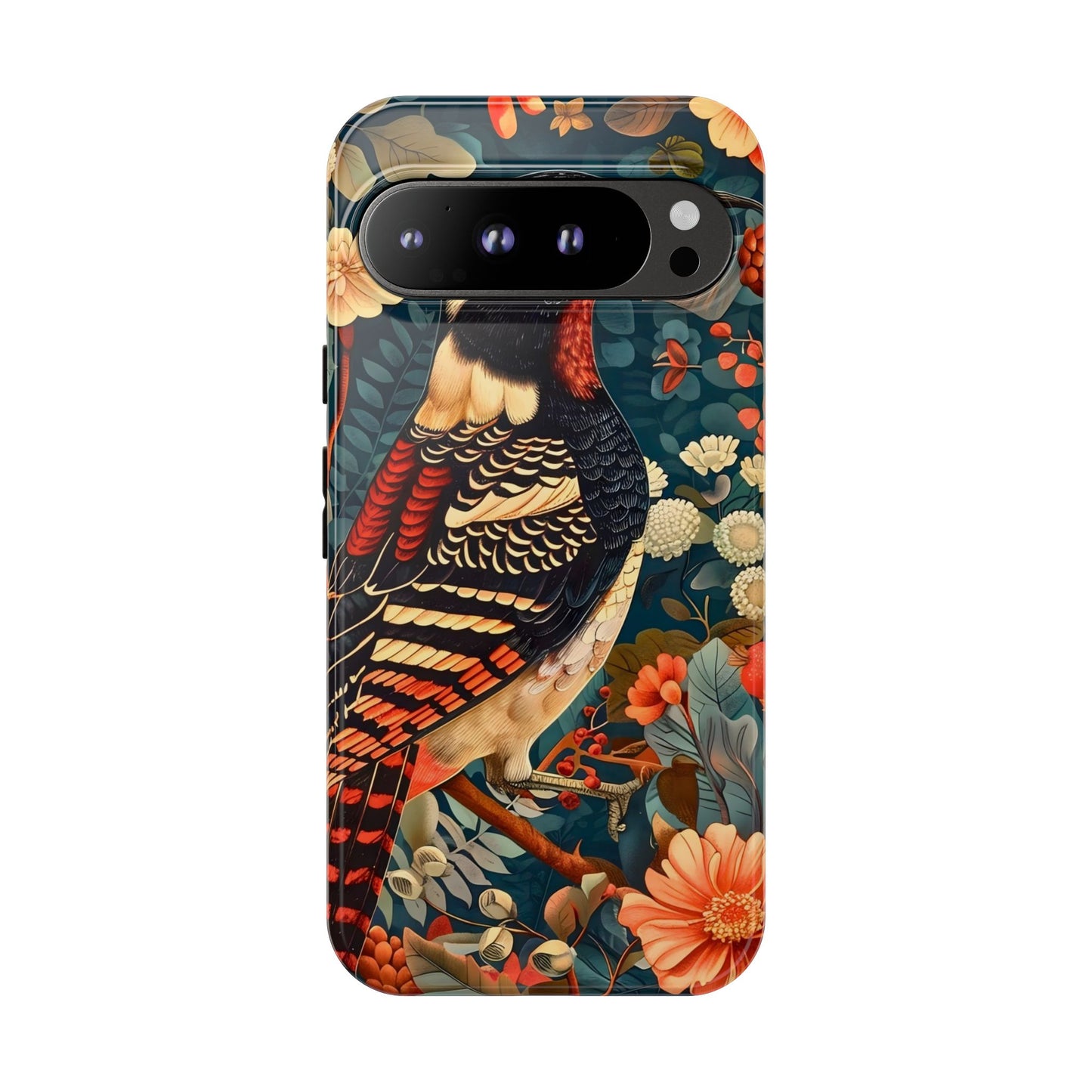 Nature-Inspired Phone Case with Floral Art, Tough Phone Cover, Protective Case, Gift for Nature Lovers, Unique Phone Accessory