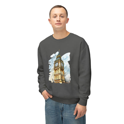 Unisex Lightweight Crewneck Sweatshirt Relaxed - Iconic Big Ben Clock Tower