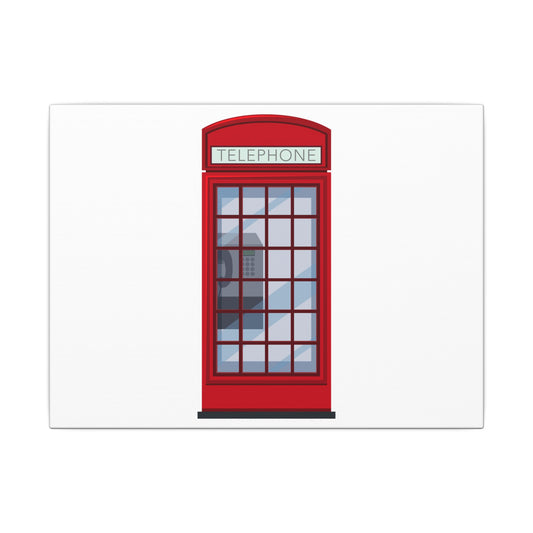 Red Telephone Booth Canvas Print, Wall Art for Home Decor, British-themed Artwork, Gift for Travelers, Vintage Style Wall Art