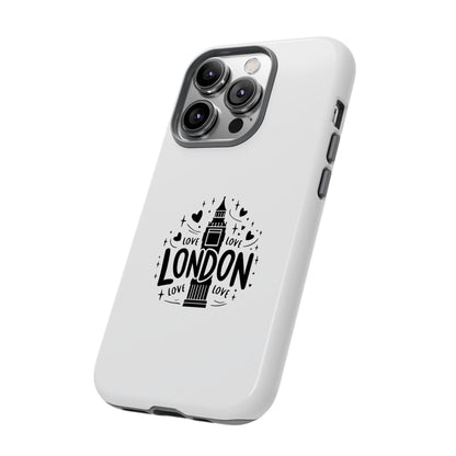 London Love iPhone Case | Tough Cases, London Theme, Gift for Travelers, Unique Phone Accessory, Cute Tech Gifts