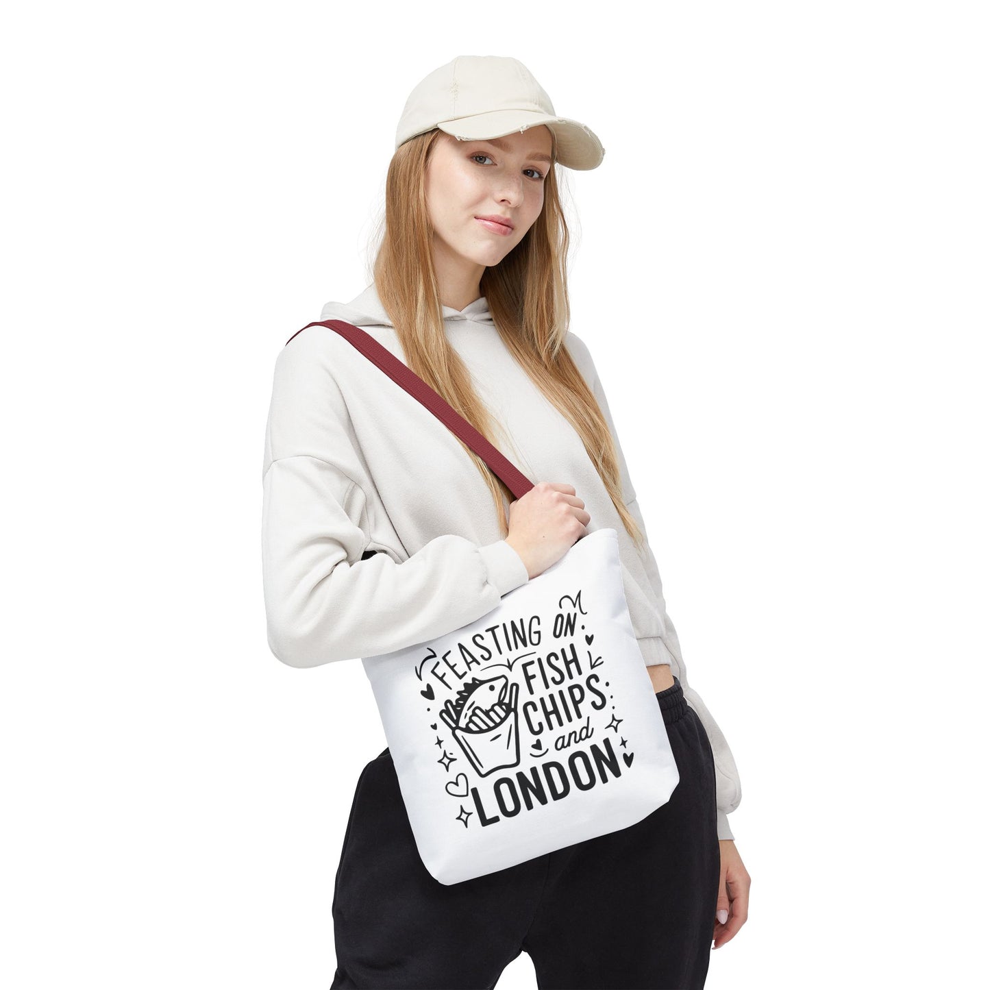 Fish & Chips London Tote Bag, Funny Tote, Gift for Food Lovers, Eco-Friendly Bag, Perfect for Travel & Grocery