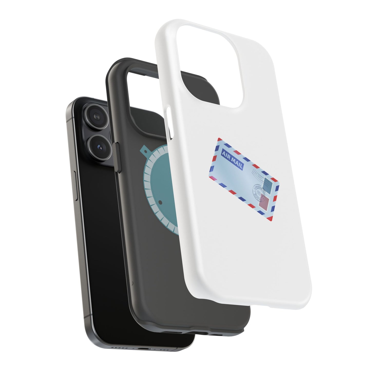Air Mail Design Magnetic Phone Cases, Custom Phone Cover, Unique Gift for Travelers, Stylish Accessories for Holidays, Fun Phone Cases