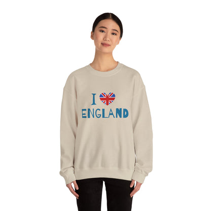 Unisex Heavy Blend™ Crewneck Sweatshirt - I Love England - Union Jack Heart Design