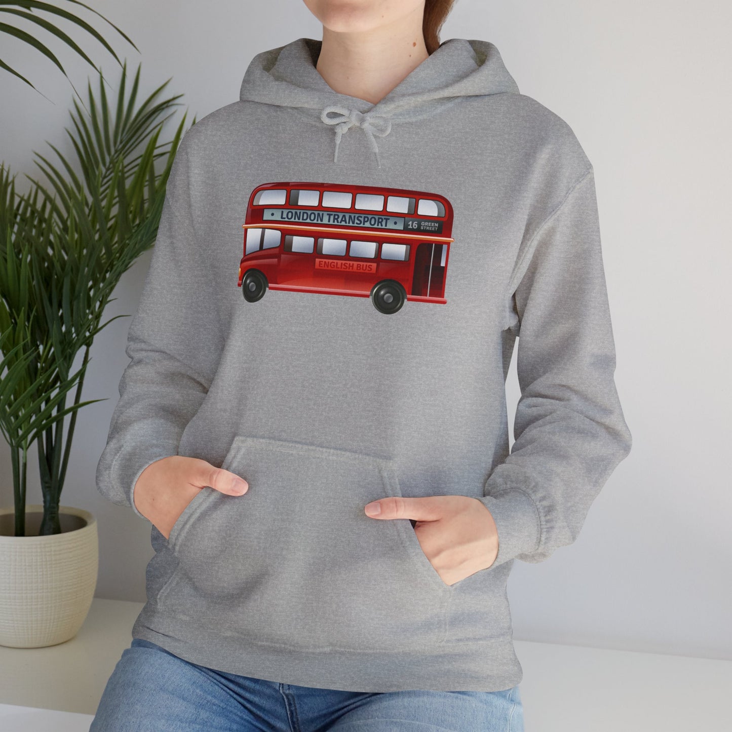 Unisex Heavy Blend™ Hooded Sweatshirt - Icon on Wheels - London’s Double-Decker Bus