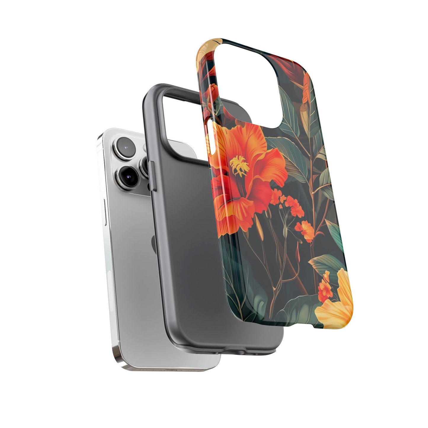 Tough Floral Phone Case | Tropical Vibe, Gift for Nature Lovers, Summer Beach Accessory, Floral Pattern, Trendy Phone Accessories