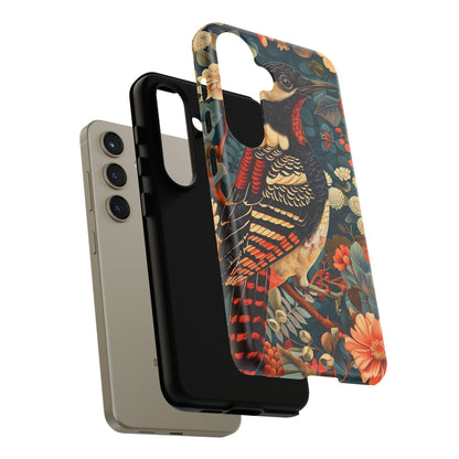 Nature-Inspired Phone Case with Floral Art, Tough Phone Cover, Protective Case, Gift for Nature Lovers, Unique Phone Accessory