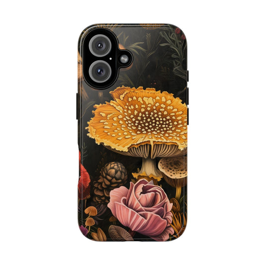 Floral Mushroom Phone Case, Tough Cases, Eco-Friendly, Nature Lover Gift, Floral Phone Cover, Stylish Phone Accessories