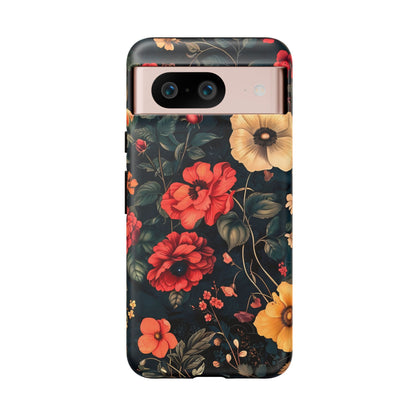 Floral Phone Case, Tough Cases, Flower Motif, Protective Cover, Gift for Her, Floral Design, Spring Accessory