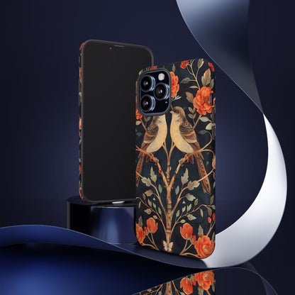Floral Phone Case – Tough Cases with Bird Design, Unique Gift for Nature Lovers, Stylish Tech Accessory, Phone Cover, Artistic Case