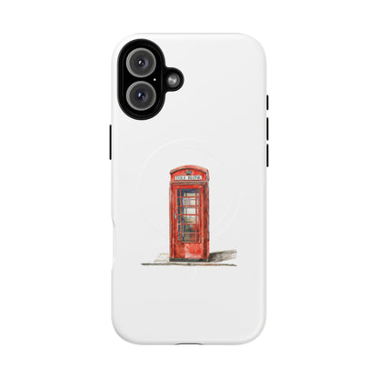 Classic London Phone Booth Magnetic Case, Tough Phone Cases, Gift for Travelers, Unique Phone Accessories, Personalized Phone Protection