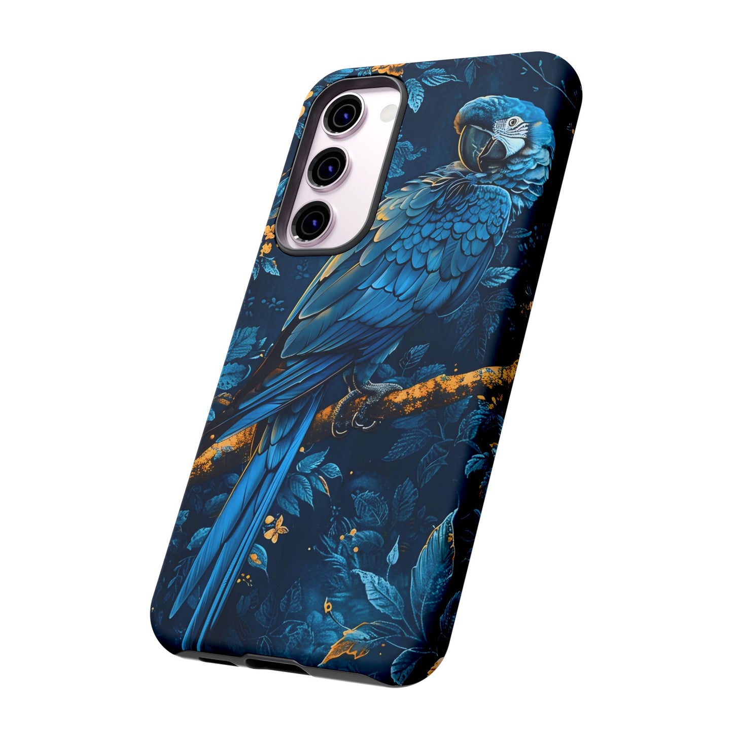 Tough Cases - Vibrant Blue Parrot Phone Case, Tropical Bird Phone Cover, Nature Lover Gift, Eco-Friendly Accessories, Unique Wildlife Decor