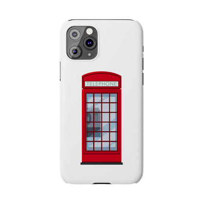 British Phone Booth Slim Phone Cases, Retro Phone Case for Travelers, Cool Cellphone Accessory, Gift for Brits, London Theme Tech Gear