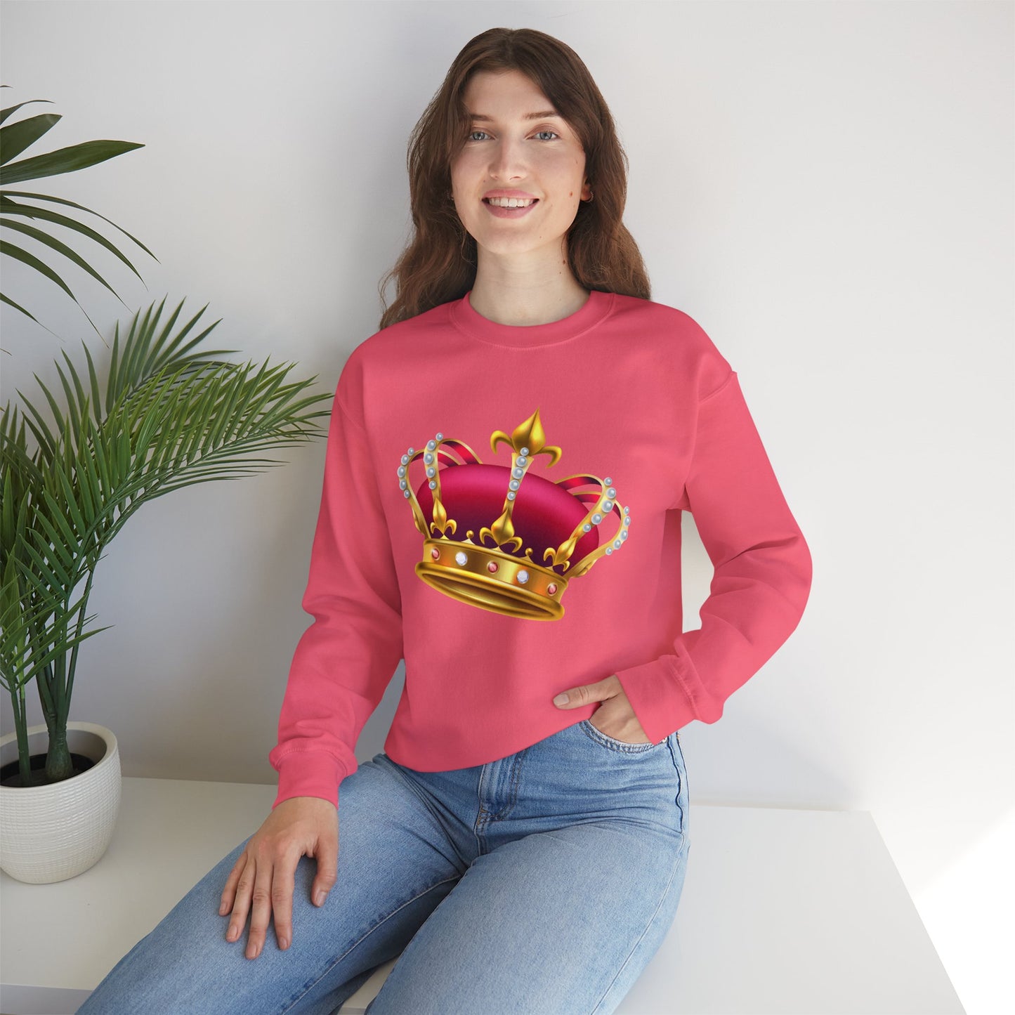 Unisex Heavy Blend™ Crewneck Sweatshirt - British Royal Crown - Symbol of Regal Elegance and Authority
