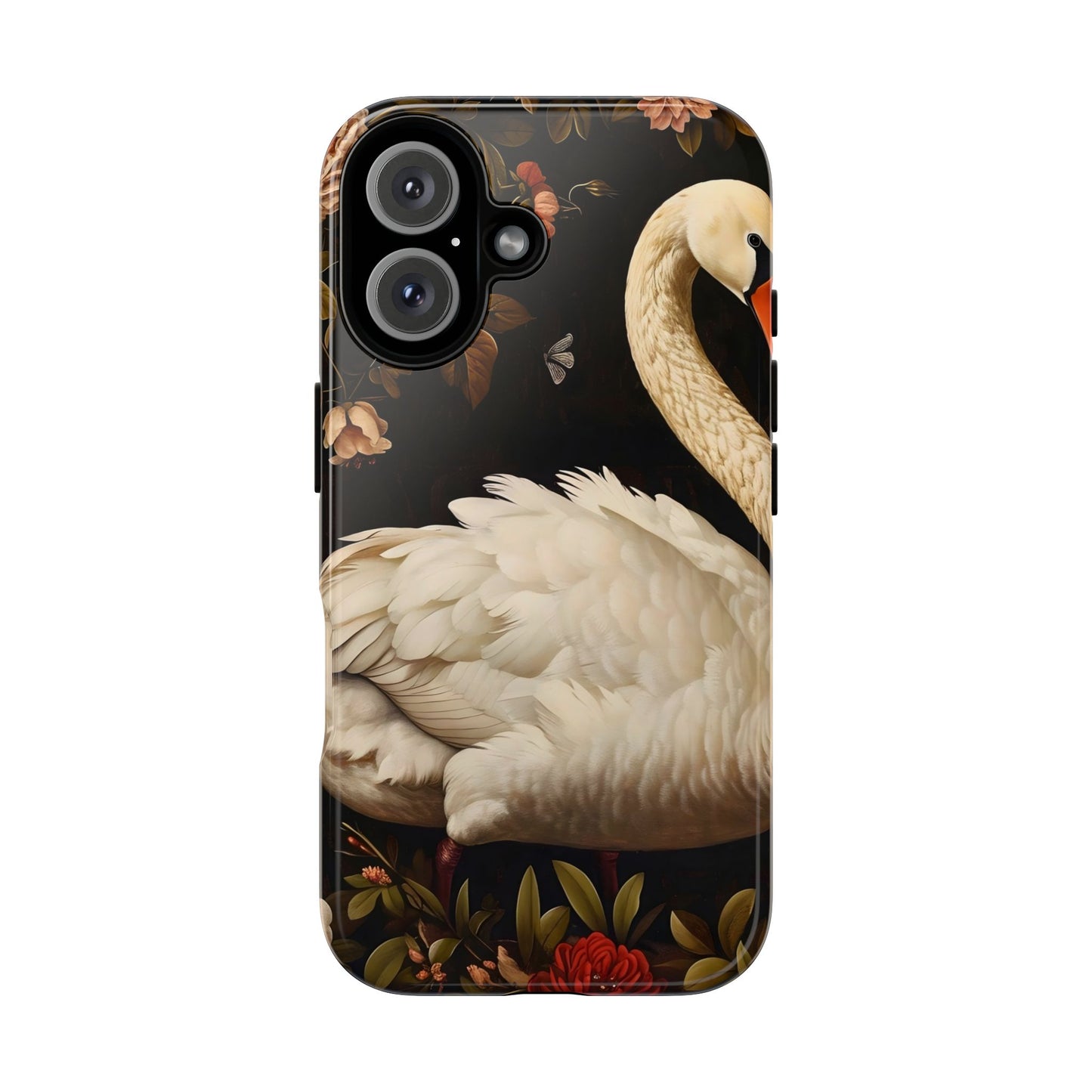 Elegant Swan Phone Case, Floral iPhone Cover, Tough Phone Case, Gift for Her, Nature Lover, Mother's Day, Birthday