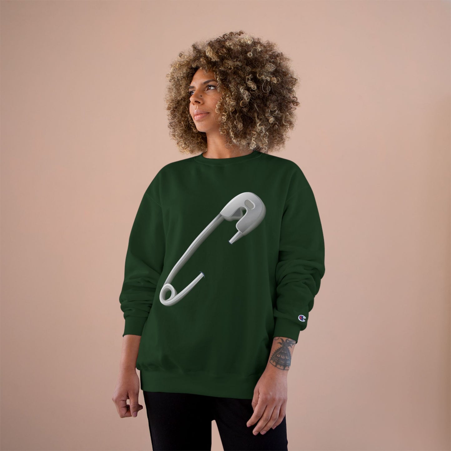 Champion Sweatshirt - Minimalist Safety Pin Design