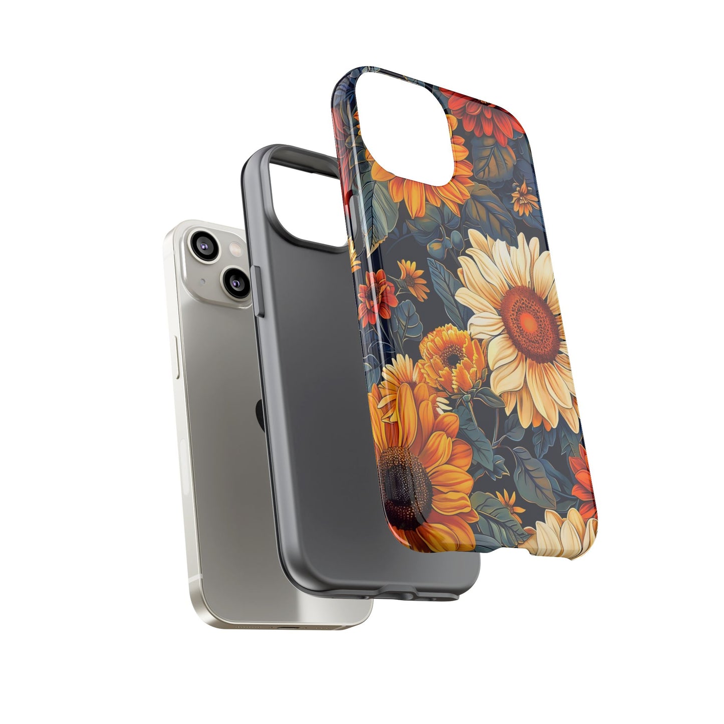 Floral Tough Phone Case | Sunflower Design, iPhone Cover, Protective Case, Gifts for Her, Floral Phone Accessory
