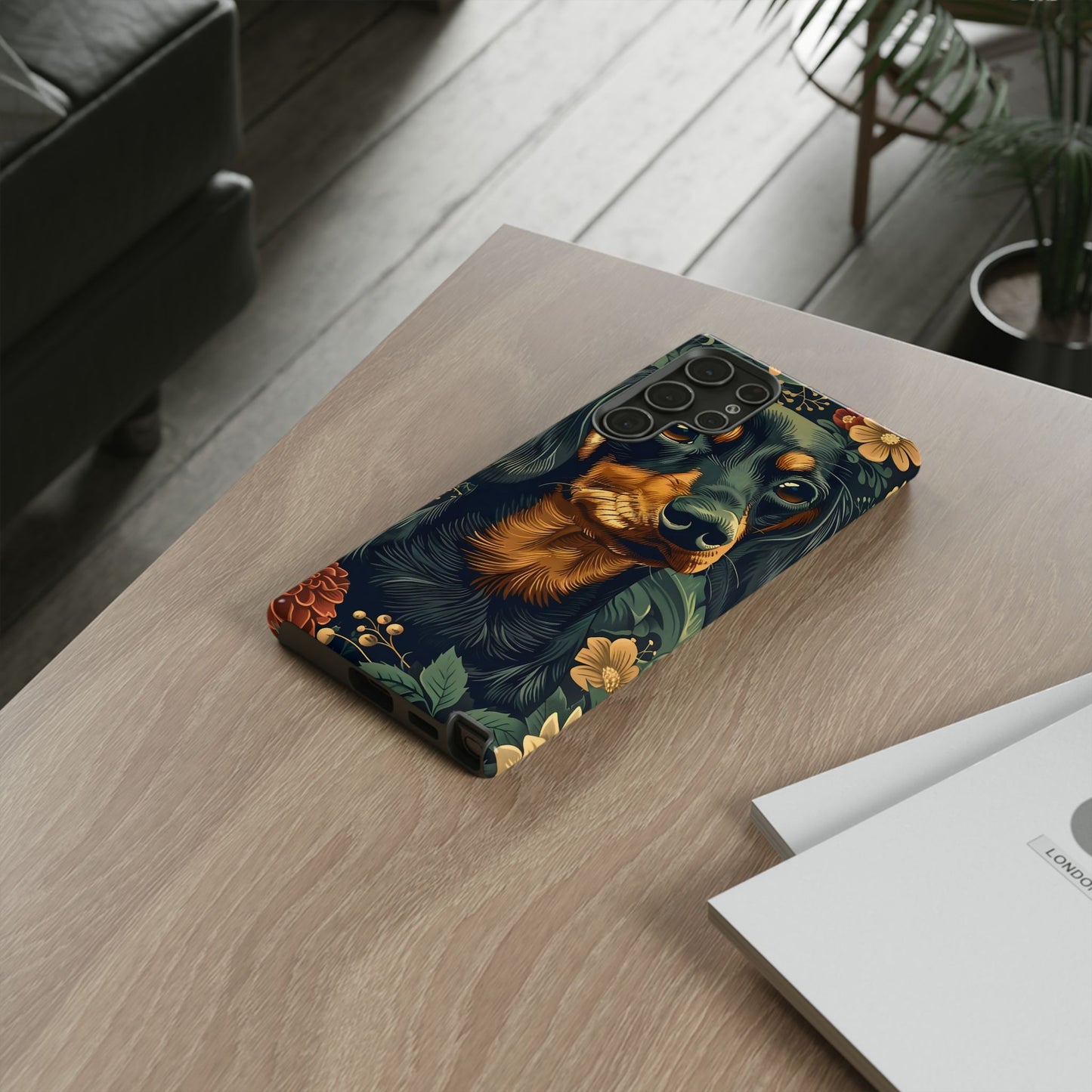 Dachshund Phone Case, Floral Pet Phone Cover, Dog Lover Gift, Tough Phone Case, Custom Dachshund Design, Unique Dog Owner Accessory