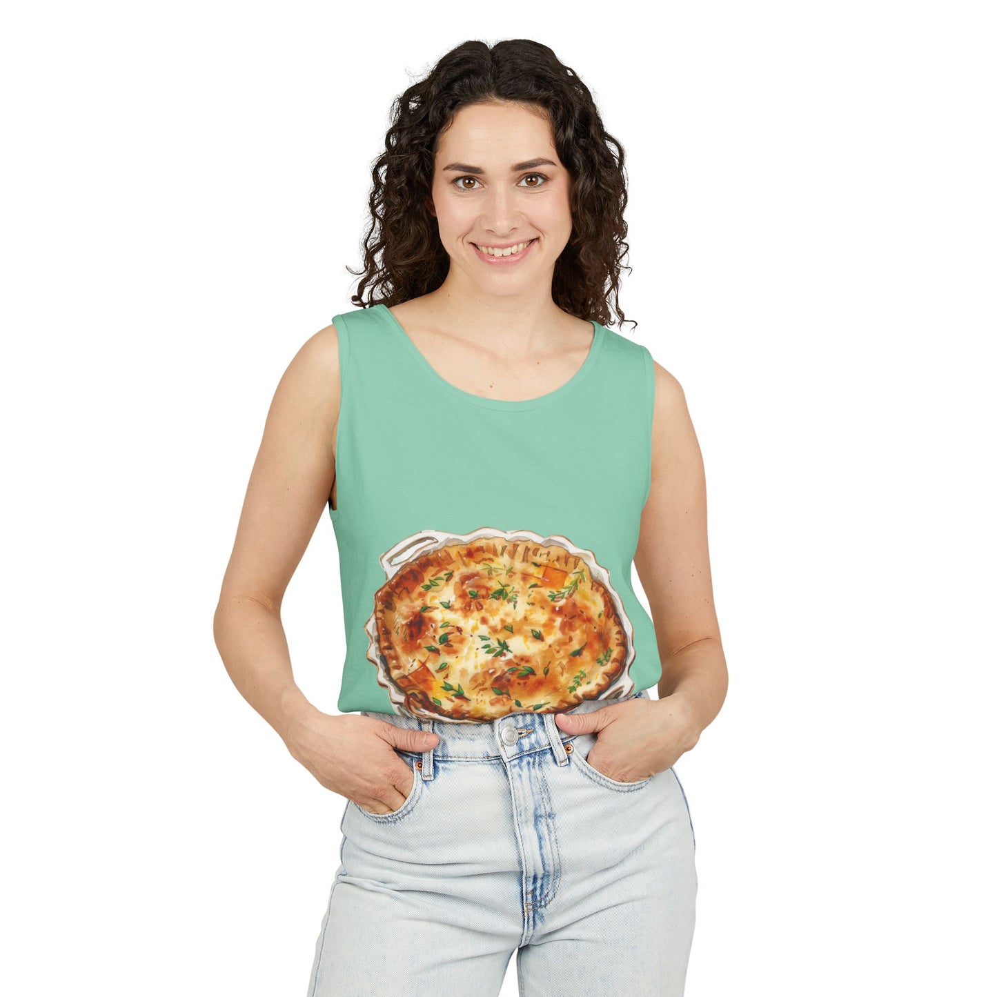 Unisex Garment-Dyed Tank Top - Kitchen Wall Art with Food Illustration