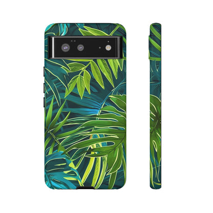 Tropical Phone Case - Durable Green Leaf Design, Eco-Friendly Gift, Trendy Accessory, Nature Lover's Case, Summer Vibes