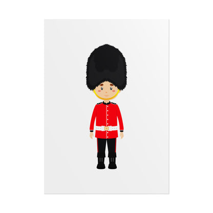 Adorable British Soldier Rolled Posters, Kids Room Decor, Unique Gift, Nursery Art, Educational Wall Art