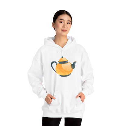 Unisex Heavy Blend™ Hooded Sweatshirt - Classic British Tea Kettle - Timeless Elegance in Tea Time