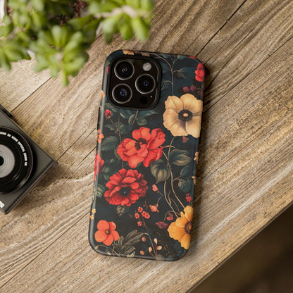 Floral Phone Case, Tough Cases, Flower Motif, Protective Cover, Gift for Her, Floral Design, Spring Accessory