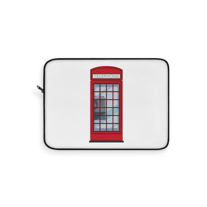 London Phone Booth Laptop Sleeve, Red Vintage Design, Perfect for Students and Travelers, Great Gift for Tech Lovers, Computer Bag