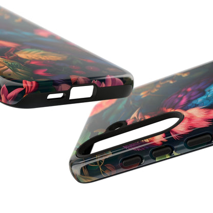 Vibrant Phone Case, Tropical Bird Design, Tough Phone Cover, Floral Tech Accessory, Gift for Nature Lovers