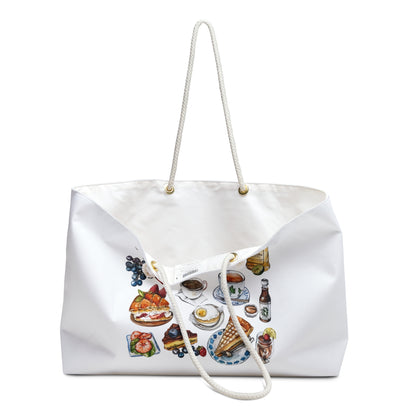 Foodie Weekender Bag, Tote for Travel and Picnics, Culinary Gift, Perfect for Food Lovers, Beach or Vacation