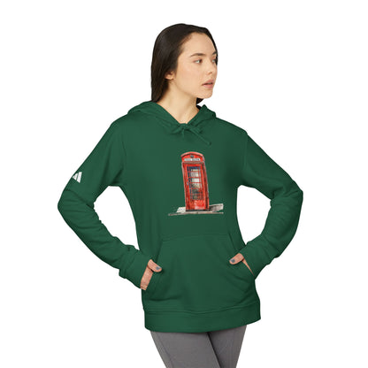 adidas Unisex Fleece Hoodie - Iconic British Public Telephone - Classic Red Phone Box Design