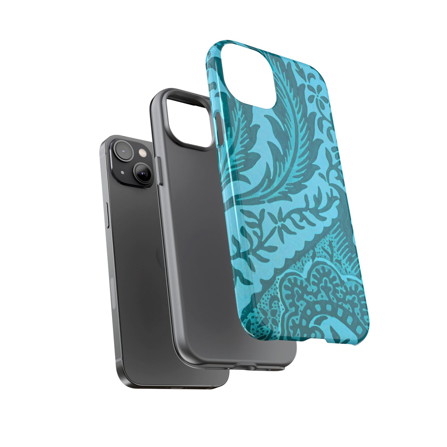 Protective Phone Case with Elegant Teal Design, Tough Cases, Floral Phone Cover, Stylish Smartphone Protection, Gifts for Her, Trendy [...]