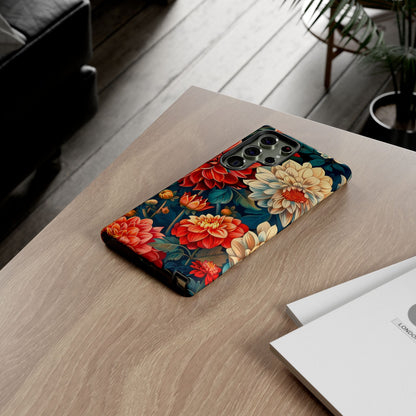 Floral Phone Case - Vibrant Tough Cases, Stylish Floral Cell Phone Cover, Gift for Her, Trendy Phone Accessory, Flower Design