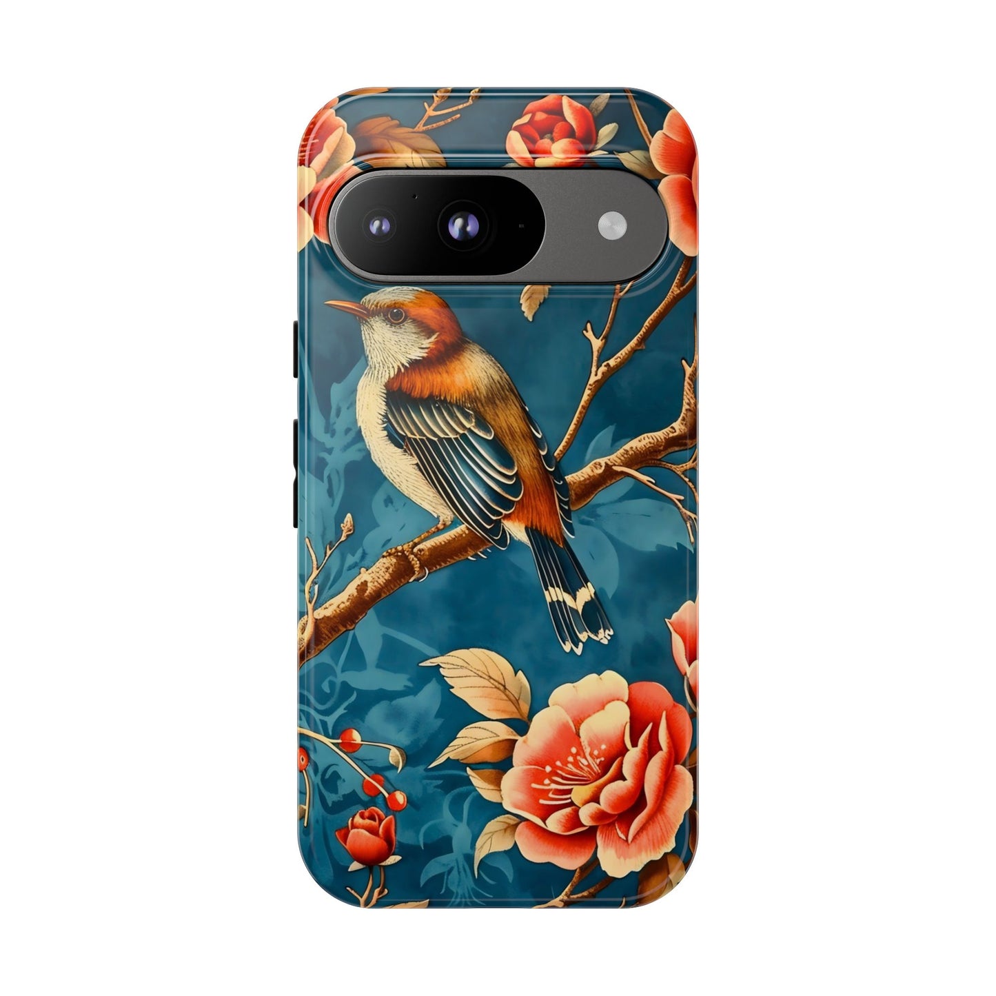 Bird & Floral Phone Case, Tough Cases for Nature Lovers, Gift for Her, Customizable Design, Vibrant Tech Accessories