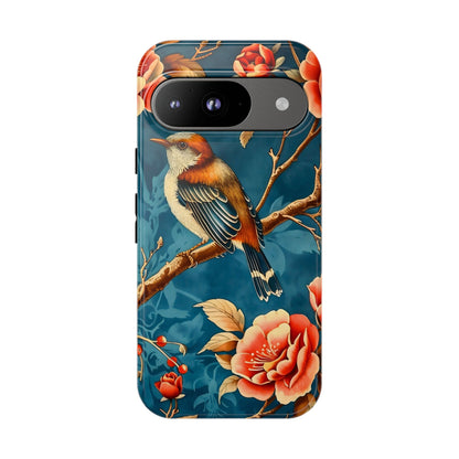 Bird & Floral Phone Case, Tough Cases for Nature Lovers, Gift for Her, Customizable Design, Vibrant Tech Accessories