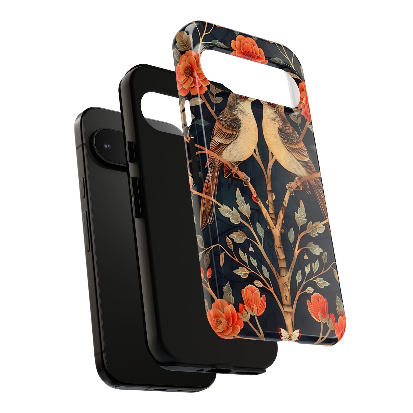 Floral Phone Case – Tough Cases with Bird Design, Unique Gift for Nature Lovers, Stylish Tech Accessory, Phone Cover, Artistic Case