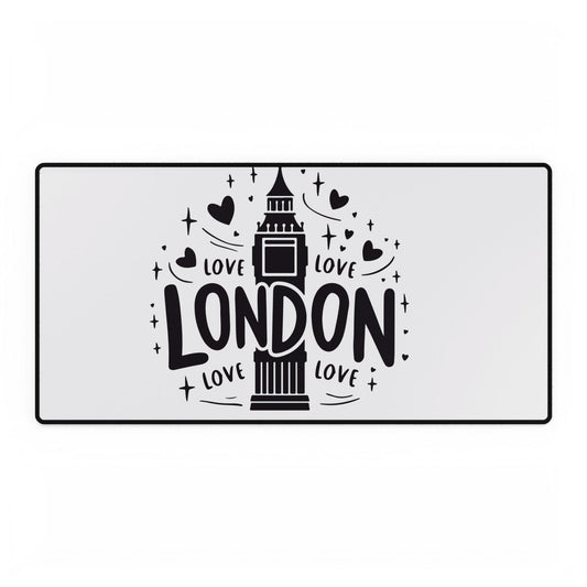 London Love Desk Mat, Stylish Office Decor, Unique Workspace Gift, Home Office Accessory, Desk Organizer Mat