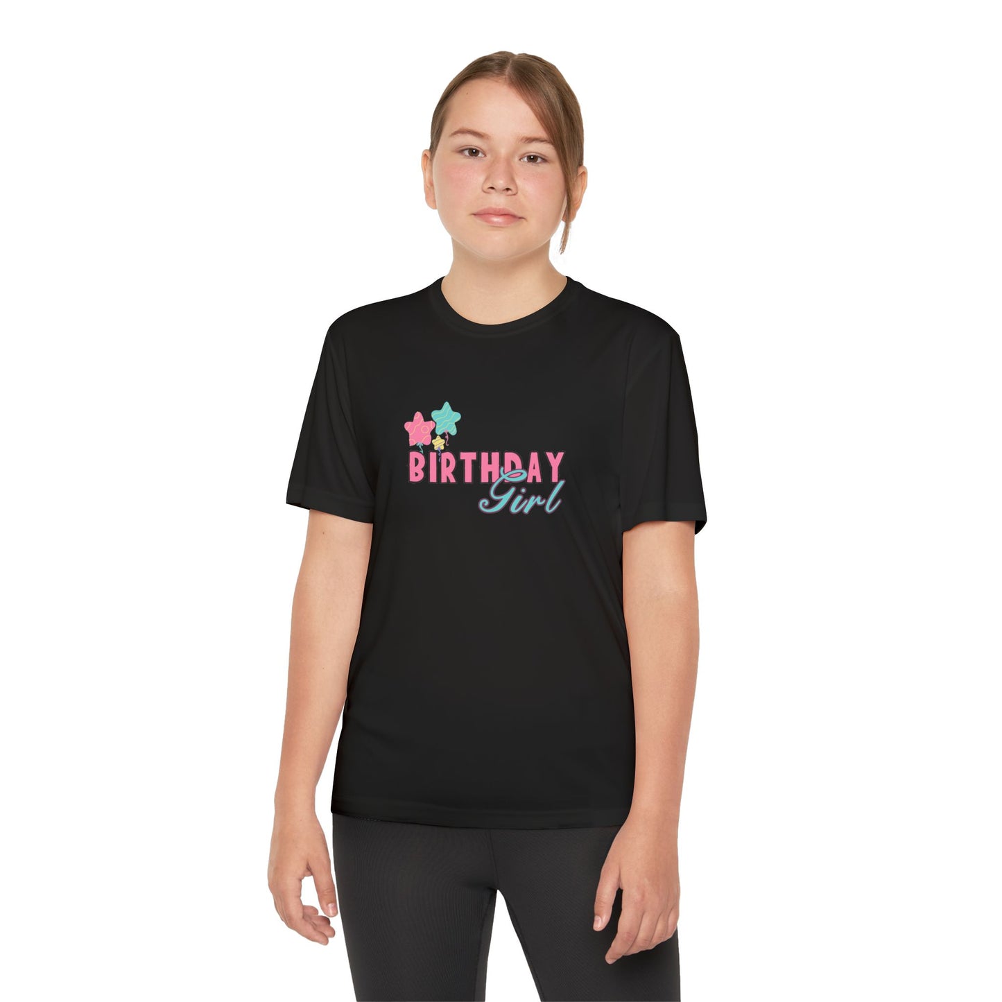 Youth Tee - Pink and Black Leopard Birthday Girl Graphic - Fun & Festive Birthday Shirt for Kids
