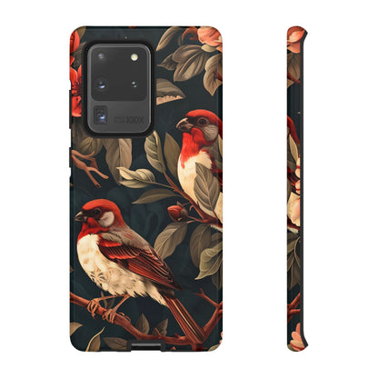 Elegant Bird Phone Case, Floral Tough Cases, Nature Lover Gift, Stylish Mobile Cover, Unique Phone Accessory