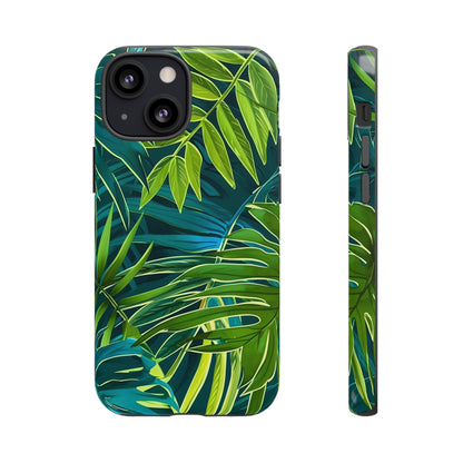 Tropical Phone Case - Durable Green Leaf Design, Eco-Friendly Gift, Trendy Accessory, Nature Lover's Case, Summer Vibes