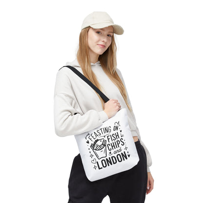 Fish & Chips London Tote Bag, Funny Tote, Gift for Food Lovers, Eco-Friendly Bag, Perfect for Travel & Grocery