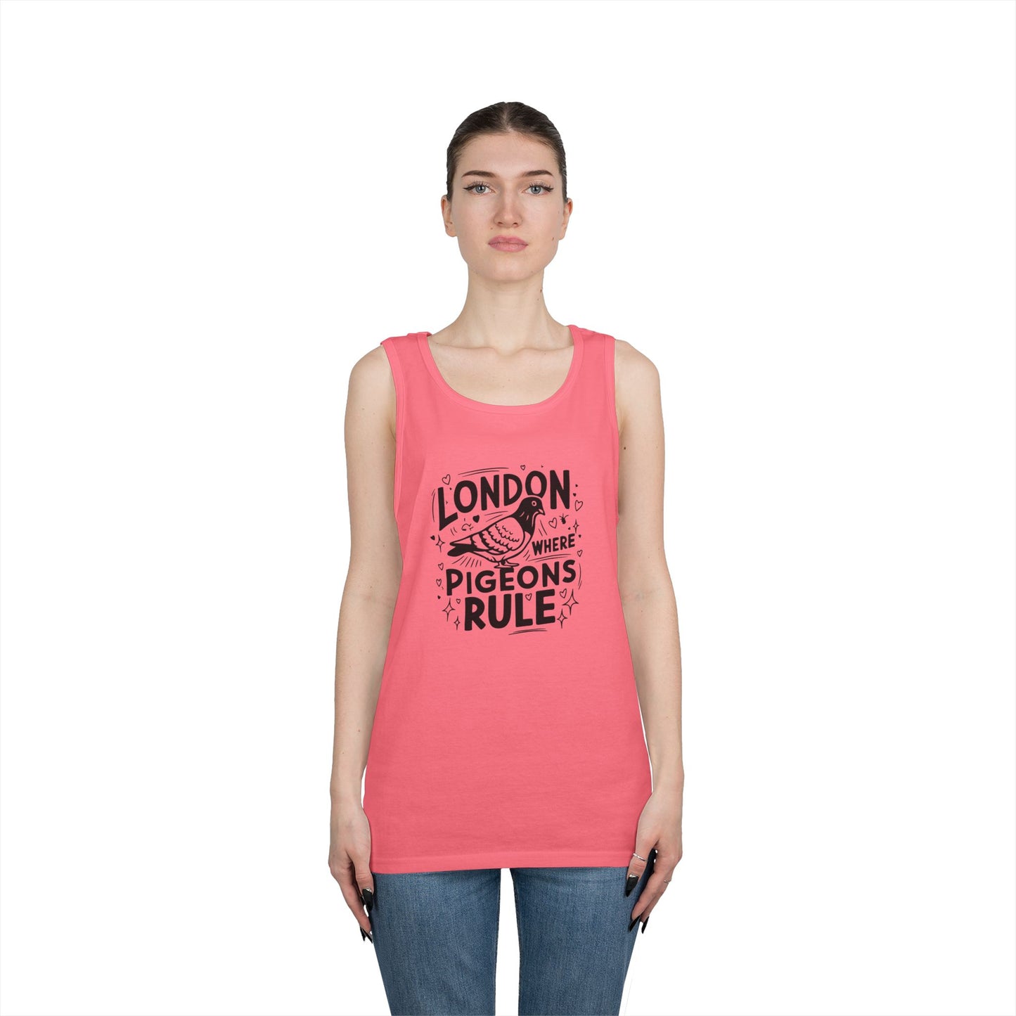 Unisex Heavy Cotton Tank Top - London where pigeons rule