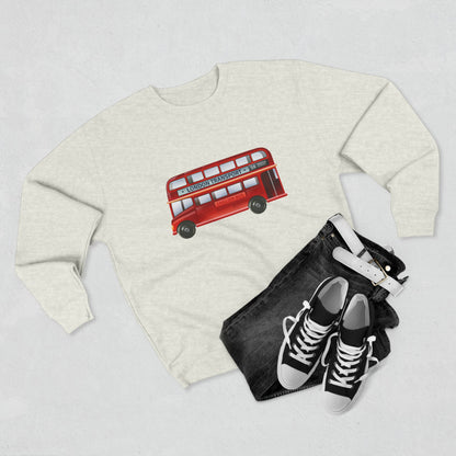 Unisex Crewneck Sweatshirt - London Transport English Bus Red Double-Decker