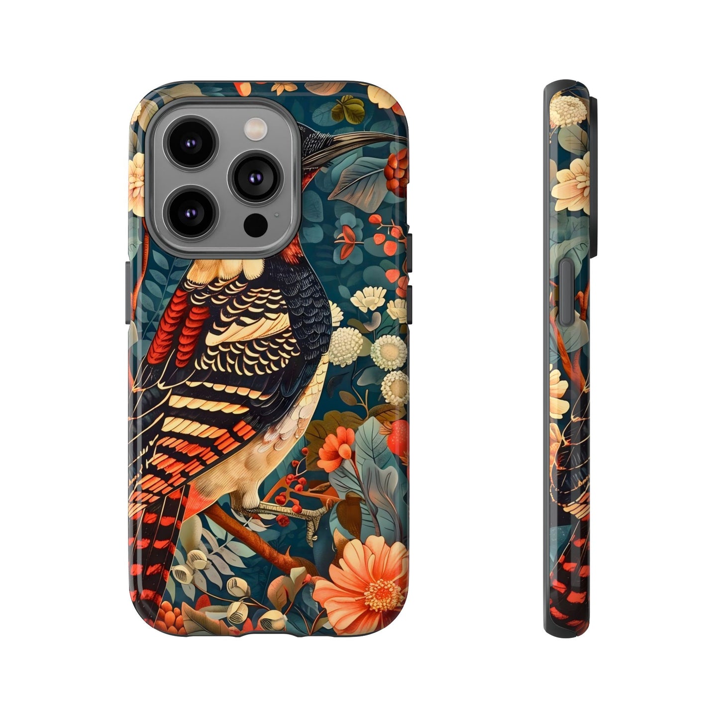Nature-Inspired Phone Case with Floral Art, Tough Phone Cover, Protective Case, Gift for Nature Lovers, Unique Phone Accessory