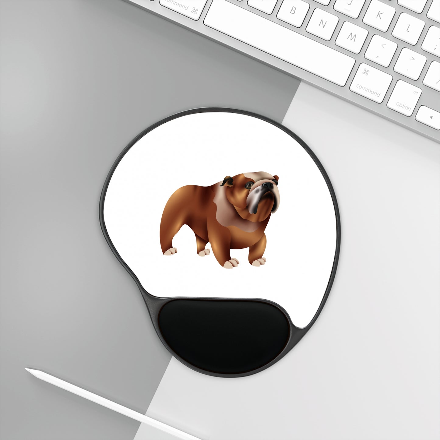 Cute Bulldog Mouse Pad with Wrist Rest, Animal Lover Gift, Desk Accessories, Home Office Essentials, Pet Lover Decor