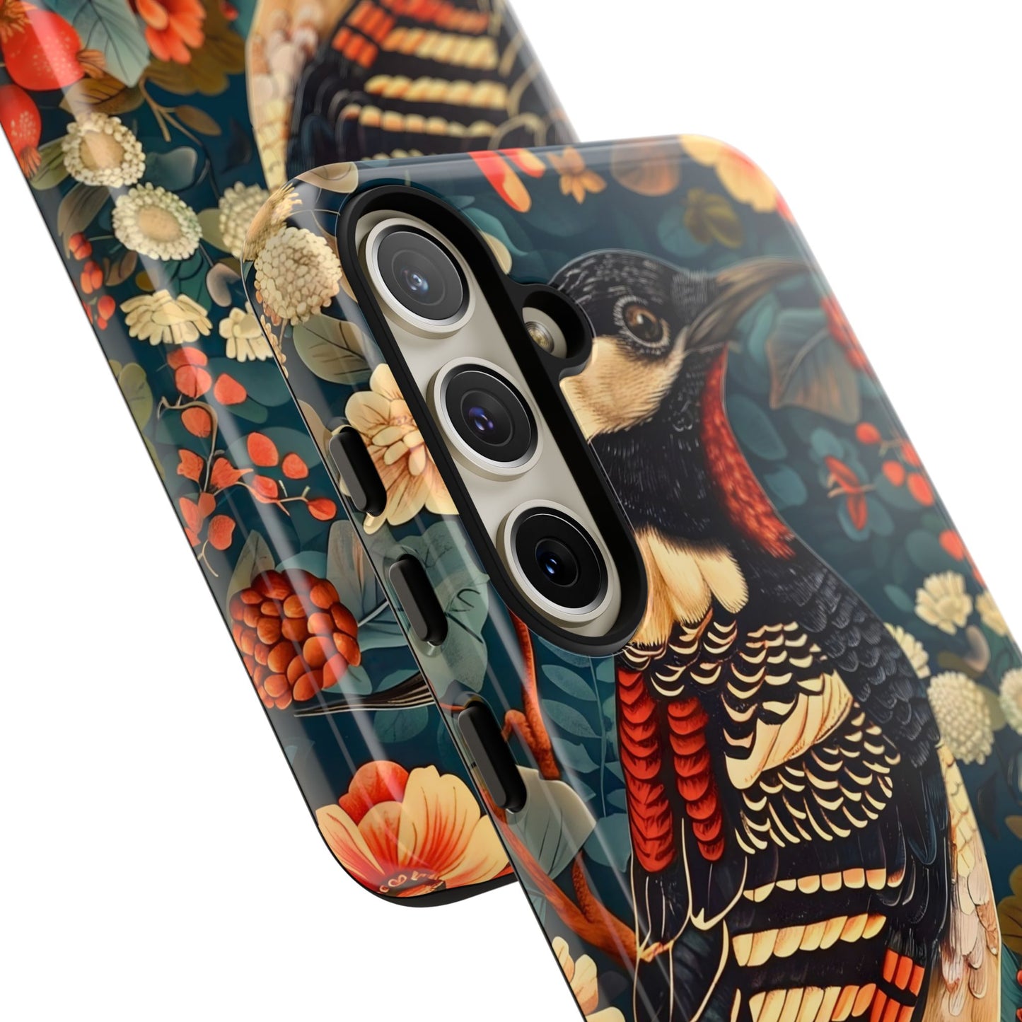 Nature-Inspired Phone Case with Floral Art, Tough Phone Cover, Protective Case, Gift for Nature Lovers, Unique Phone Accessory