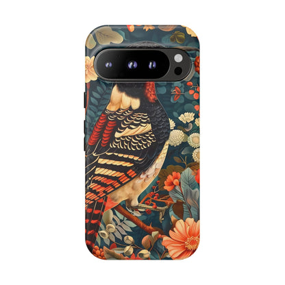 Nature-Inspired Phone Case with Floral Art, Tough Phone Cover, Protective Case, Gift for Nature Lovers, Unique Phone Accessory