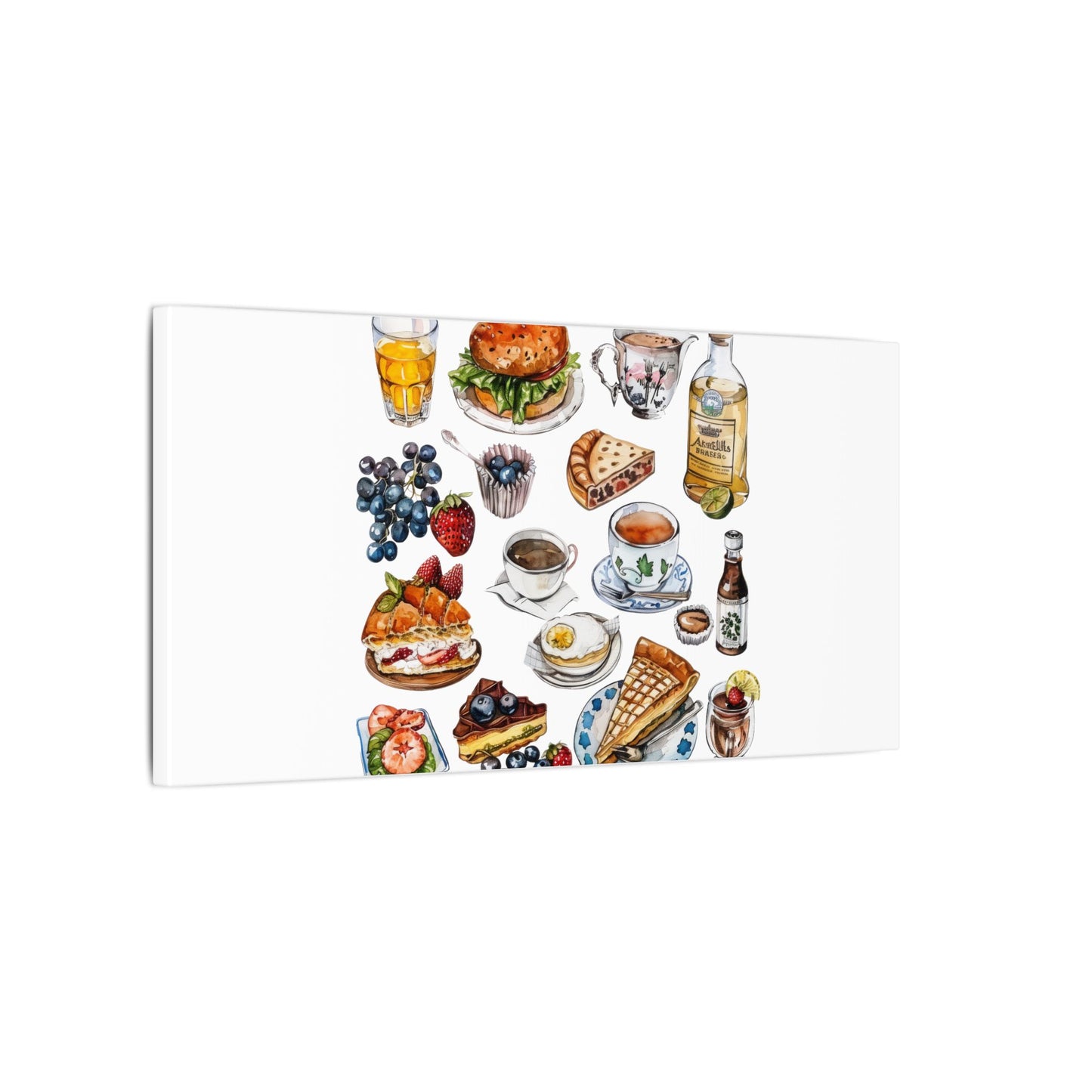 Breakfast Feast Canvas Print, Food Art, Kitchen Decor, Gifting for Food Lovers, Brunch Vibes, Wall Art